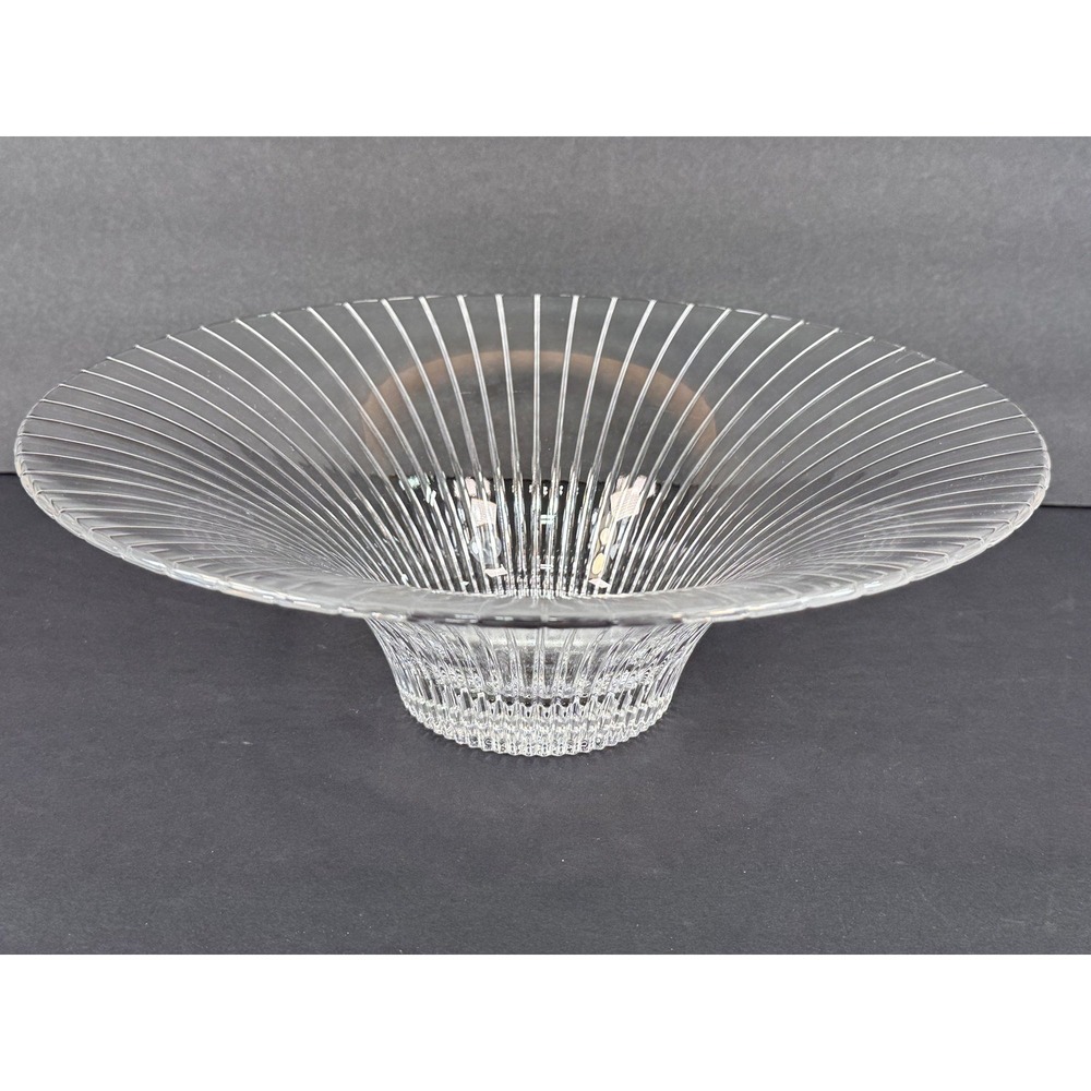 Mikasa Park Lane Crystal Centerpiece Bowl 12 Inch Ribbed Sunburst